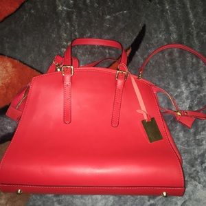 Natural Leather Red Purse